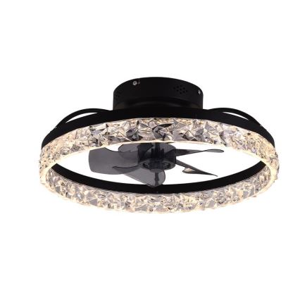 LED Dimbar taklampa med fläkt LED/35W/230V 3000-6500K svart + fjärrkontroll