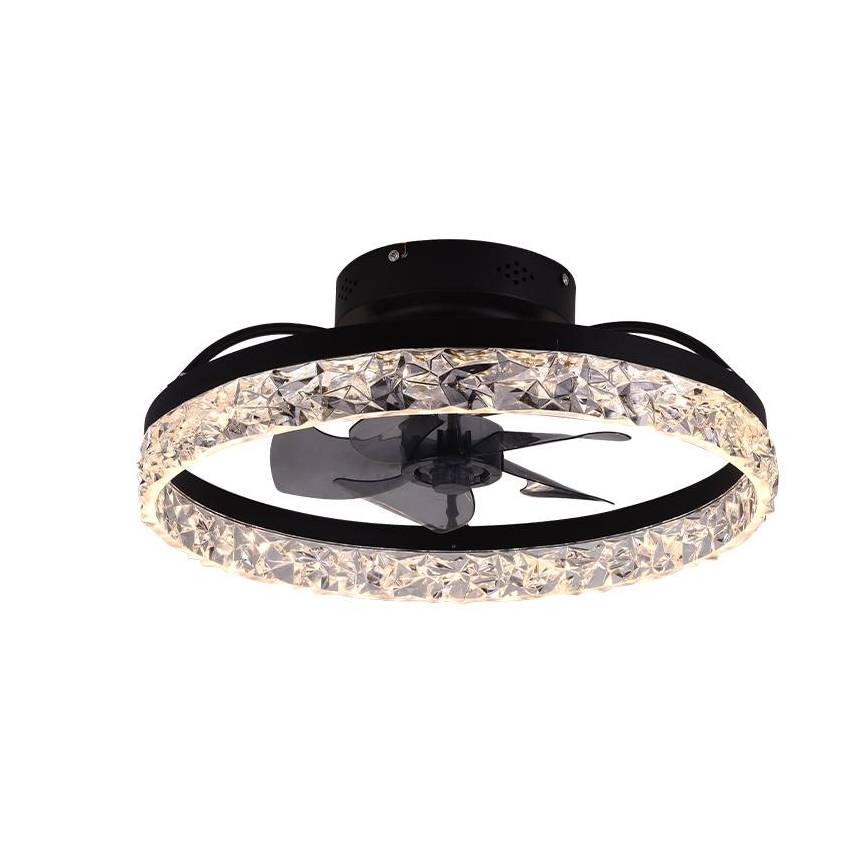 LED Dimbar taklampa med fläkt LED/35W/230V 3000-6500K svart + fjärrkontroll