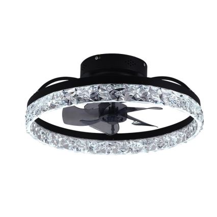 LED Dimbar taklampa med fläkt LED/35W/230V 3000-6500K svart + fjärrkontroll