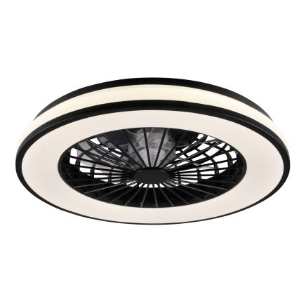 LED Dimbar taklampa med fläkt LED/48W/230V 3000-6500K svart + fjärrkontroll