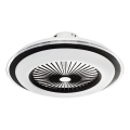 LED Dimbar taklampa med fläkt ZEPHYR LED/48W/230V svart + fjärrkontroll