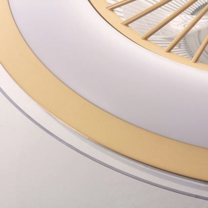 LED Dimbar taklampa med fläk ZONDA LED/48W/230V 3000-6000K guld +fjärrkontroll