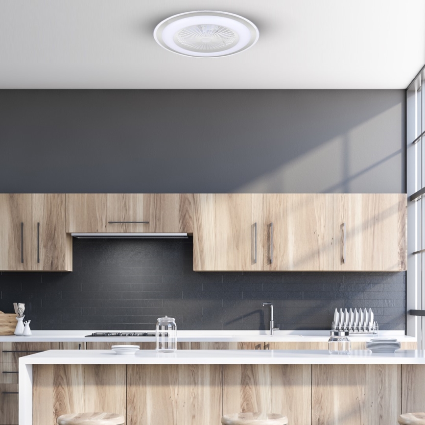 LED Dimbar taklampa med fläkt  ZONDA LED/48W/230V 3000-6000K silver + fjärrkontroll
