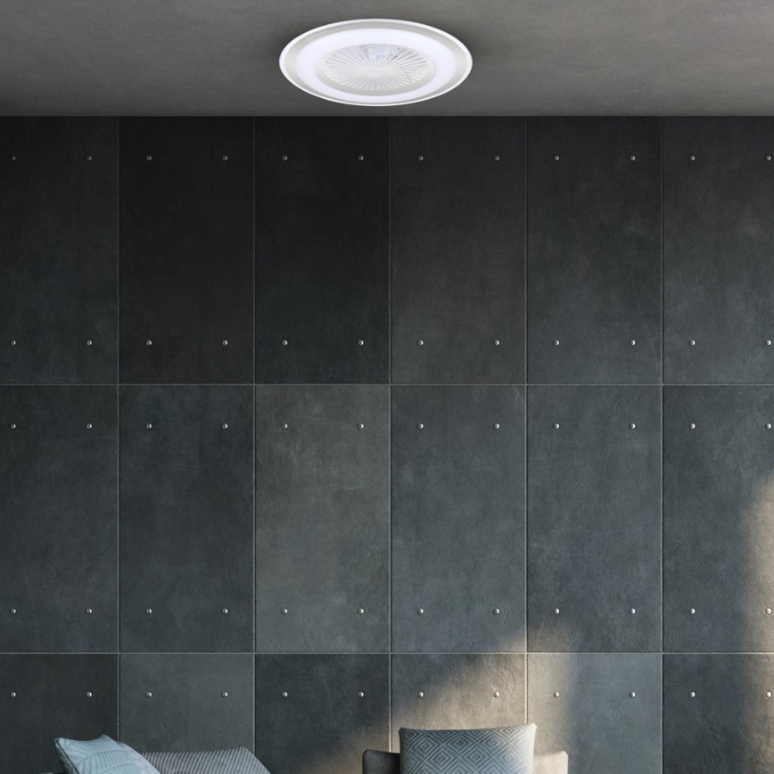 LED Dimbar taklampa med fläkt  ZONDA LED/48W/230V 3000-6000K silver + fjärrkontroll