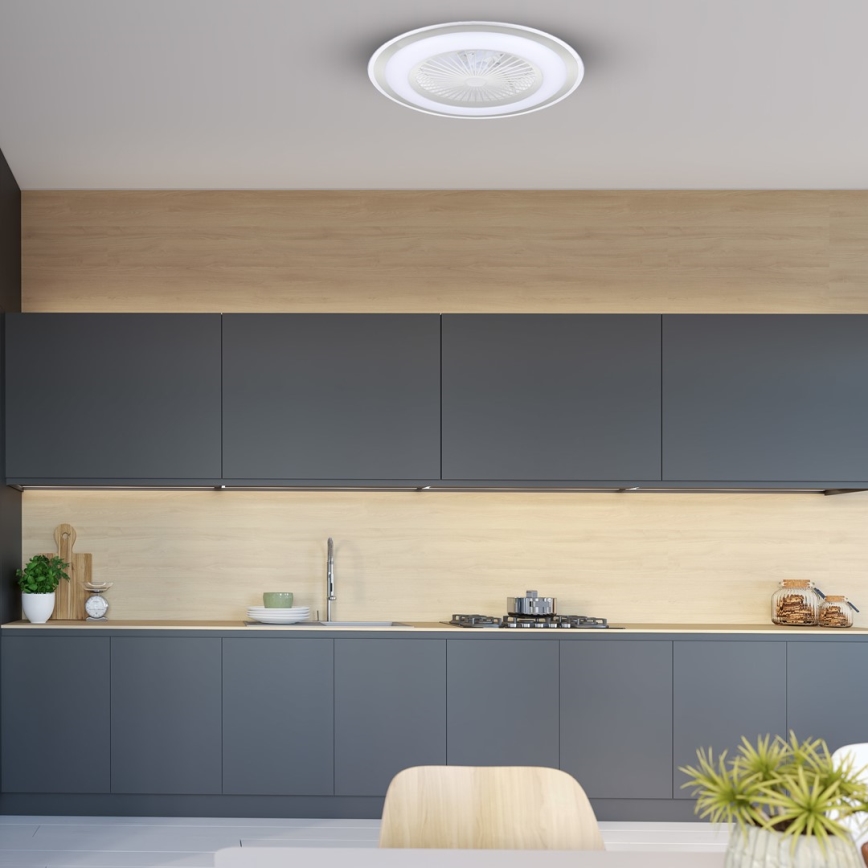 LED Dimbar taklampa med fläkt  ZONDA LED/48W/230V 3000-6000K silver + fjärrkontroll