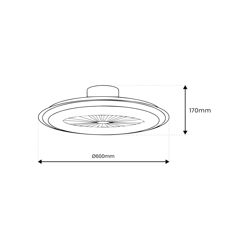 LED Dimbar taklampa med fläkt ZONDA LED/48W/230V svart + fjärrkontroll