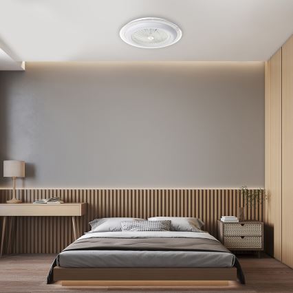 LED Dimbar taklampa med fläkt ZONDA LED/48W/230V 3000-6000K vit+ fjärrkontroll