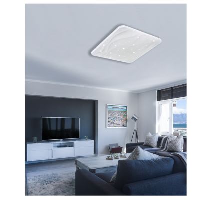 LED Dimbar taklampa NERIS LED/60W/230V 2700-6500K 53x53 cm + fjärrkontroll