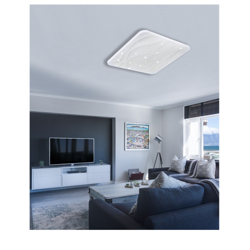 LED Dimbar taklampa NERIS LED/60W/230V 2700-6500K 53x53 cm + fjärrkontroll