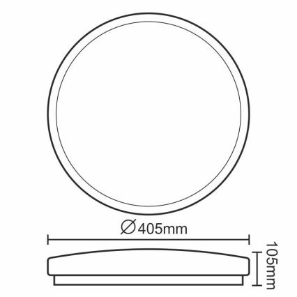 LED Dimbart takarmatur OPAL LED/24W/230V + fjärrkontroll