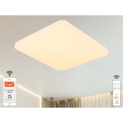 LED Dimbar taklampa OPAL LED/48W/230V 2700-6500K Wi-Fi Tuya vit + fjärrkontroll