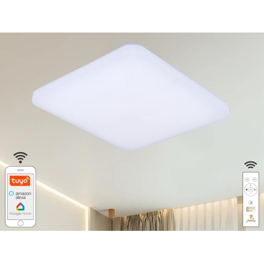 LED Dimbar taklampa OPAL LED/48W/230V 2700-6500K Wi-Fi Tuya vit + fjärrkontroll