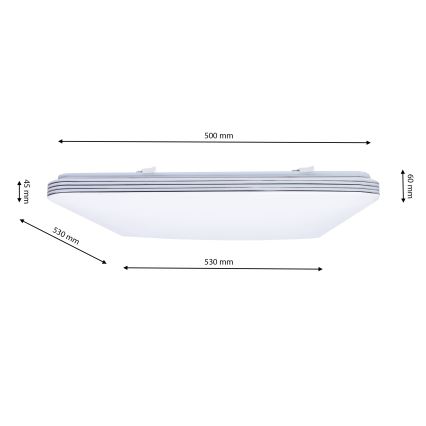 LED Dimbart takarmatur PALERMO LED/72W/230V + fjärrkontroll