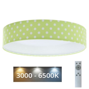 LED Dimbar taklampa SMART GALAXY KIDS LED/24W/230V 3000-6500K Prickar grön/vit + fjärrkontroll