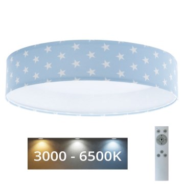 LED Dimbar taklampa SMART GALAXY KIDS LED/24W/230V 3000-6500K stjärnor blå/vit + fjärrkontroll