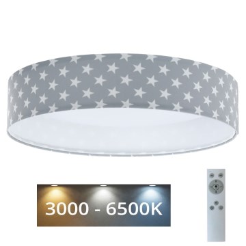 LED Dimbar taklampa SMART GALAXY KIDS LED/24W/230V 3000-6500K stjärnor grå/vit + fjärrkontroll