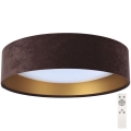 LED Dimbar taklampa SMART GALAXY LED/24W/230V brun/guld + fjärrkontroll