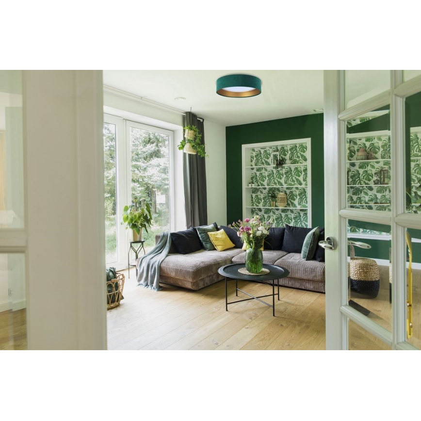 LED Dimbar taklampa SMART GALAXY LED/24W/230V grön/guld 3000-6500K + fjärrkontroll