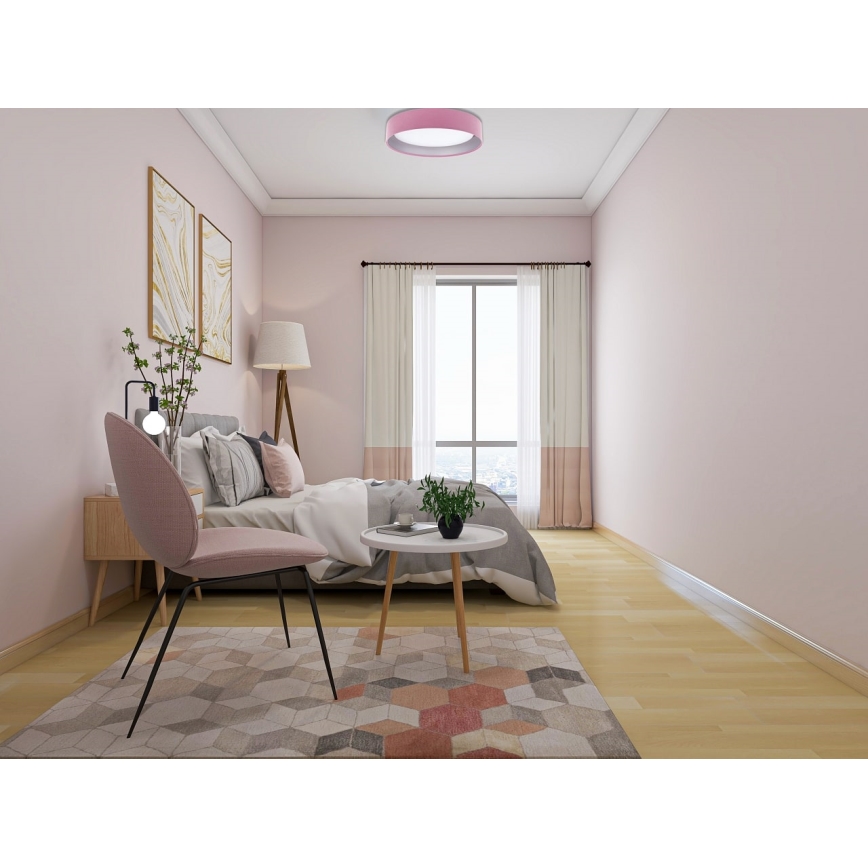LED Dimbar taklampa SMART GALAXY LED/24W/230V rosa/silver 3000-6500K + fjärrkontroll