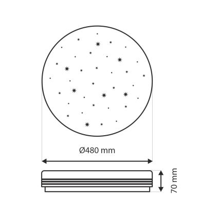 LED Dimbar taklampa VENTA LED/36W/230V 2700-6500K diameter 48 cm + fjärrkontroll