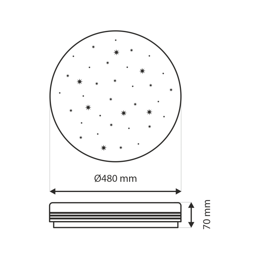 LED Dimbar taklampa VENTA LED/36W/230V 2700-6500K diameter 48 cm + fjärrkontroll