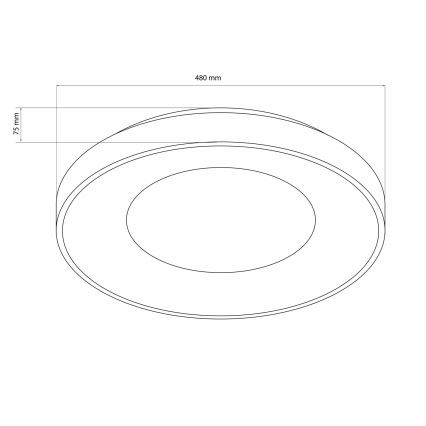 LED ljusreglerad taklampa till badrum WITOLD LED/72W/230V diameter 48 cm 3000-6000K IP44 + fjärrkontroll