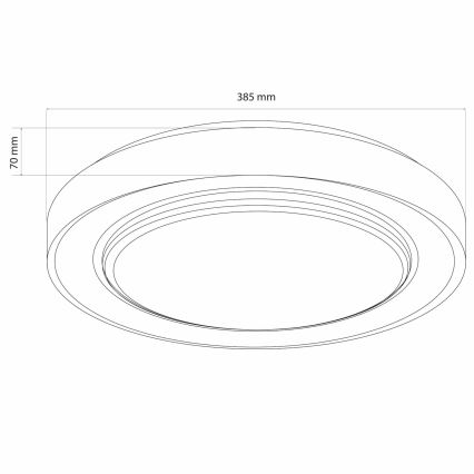 LED ljusreglerad taklampa till badrum ZYGMUNT LED/48W/230V diameter 38,5 cm 3000-6000K IP44 + fjärrkontroll