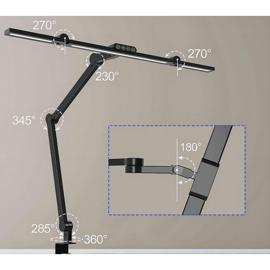 LED Dimbart pekskärm med touch, flexibel bordslampa LED/24W/230V 3000-6500K CRI 92 svart