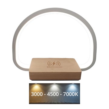 LED Dimbar touch bordslampa med trådlös laddning LED/10W/5V 3000/4500/7000K