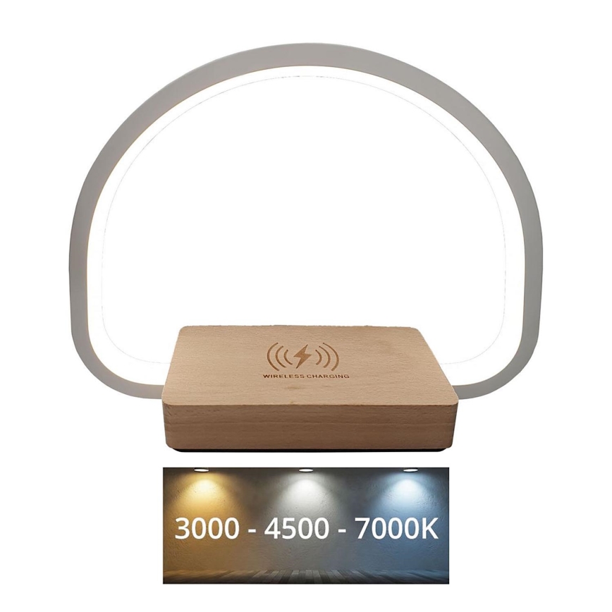 LED Dimbar touch bordslampa med trådlös laddning LED/10W/5V 3000/4500/7000K