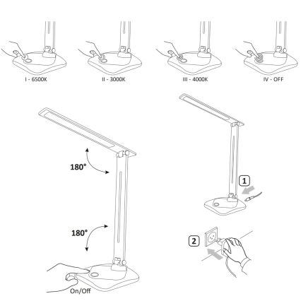 LED Dimbar touch Bordslampa TOLEDO LED/8W/230V 3000-6500K