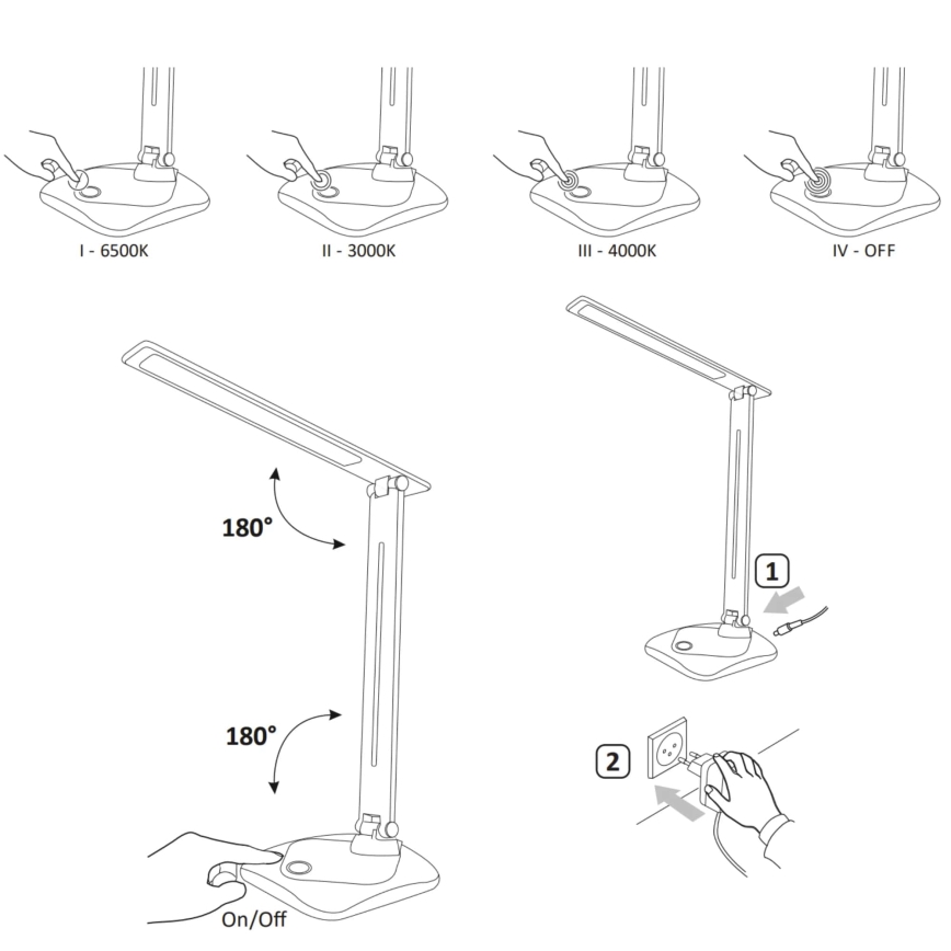 LED Dimbar touch Bordslampa TOLEDO LED/8W/230V 3000-6500K