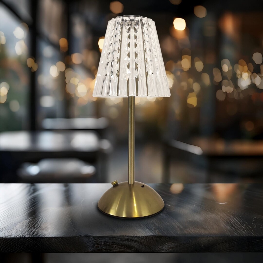 LED Dimbar touch uppladdningsbar bordslampa ELBA LED/1,6W/800 mAh 3000/4000/6000K guld/genomskinlig