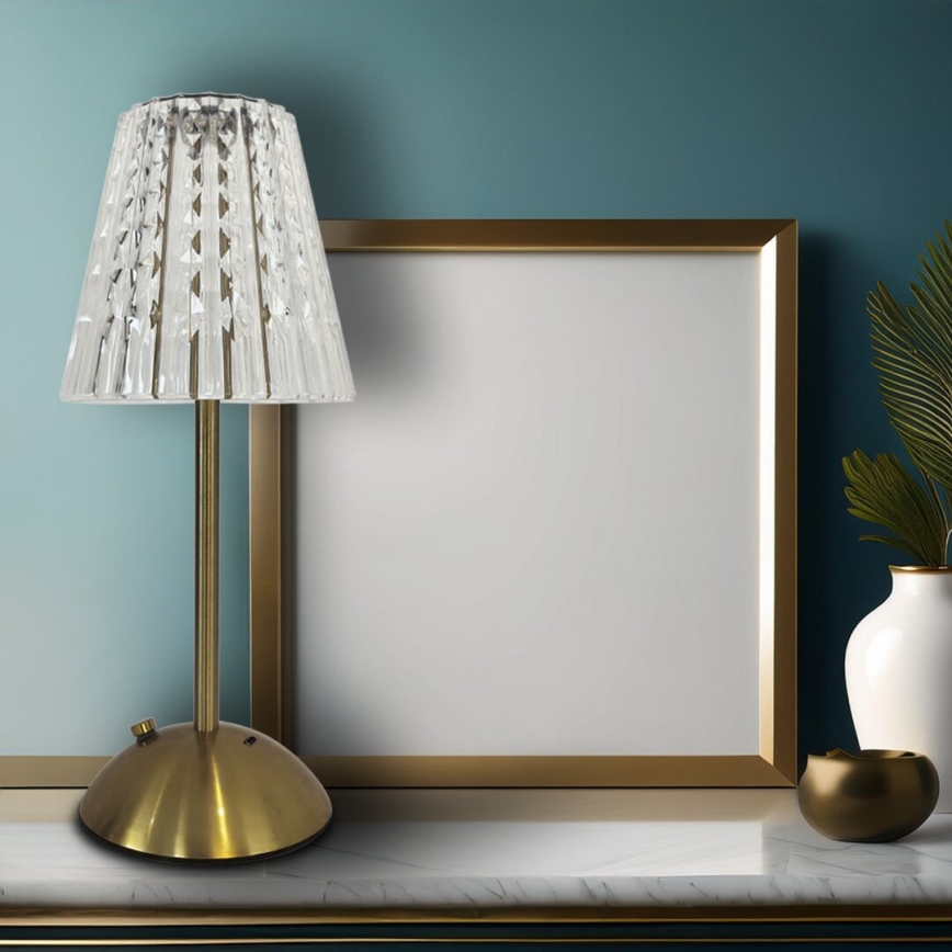 LED Dimbar touch uppladdningsbar bordslampa ELBA LED/1,6W/800 mAh 3000/4000/6000K guld/genomskinlig