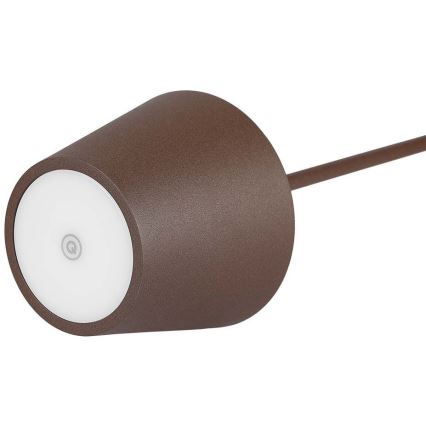 LED Dimbar touch uppladdningsbar bordslampa LED/2W/5V 4400 mAh 3000K IP54 brun