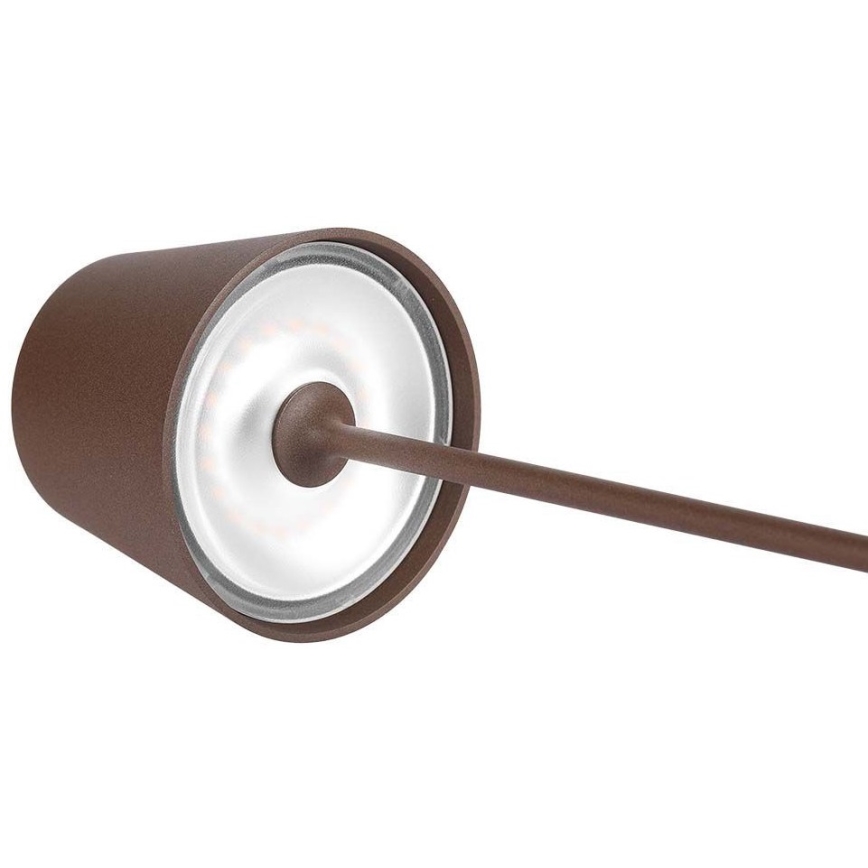 LED Dimbar touch uppladdningsbar bordslampa LED/2W/5V 4400 mAh 3000K IP54 brun