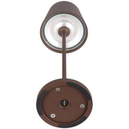 LED Dimbar touch uppladdningsbar bordslampa LED/2W/5V 4400 mAh 3000K IP54 brun