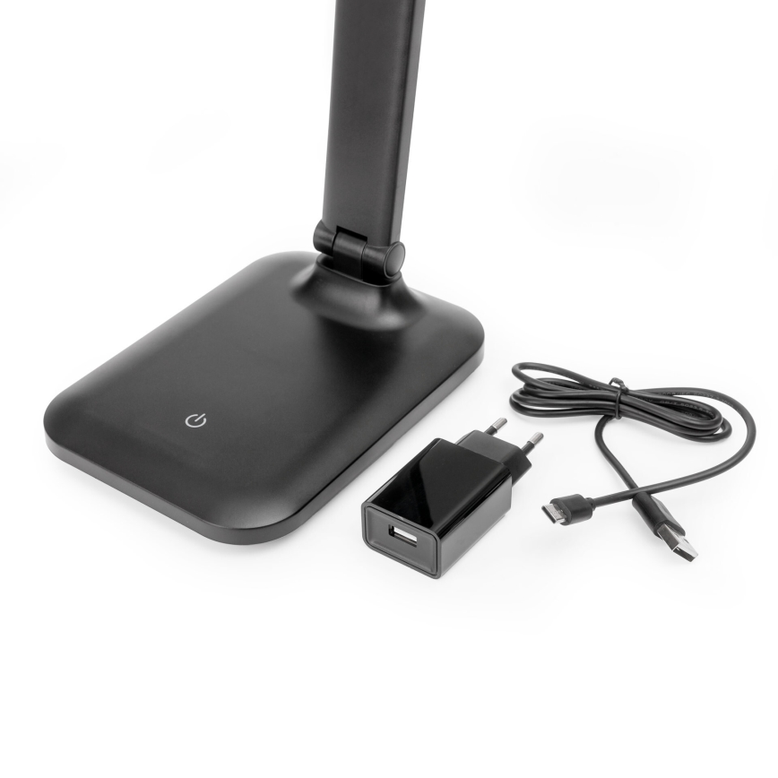 LED Dimbar touch bordslampa med trådlös laddning och USB port REMUS LED/5W/230V svart