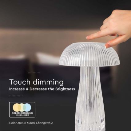 LED Dimbart uppladdningsbart touchbordslampa LED/1W/5V 3000-6000K 1800 mAh klar