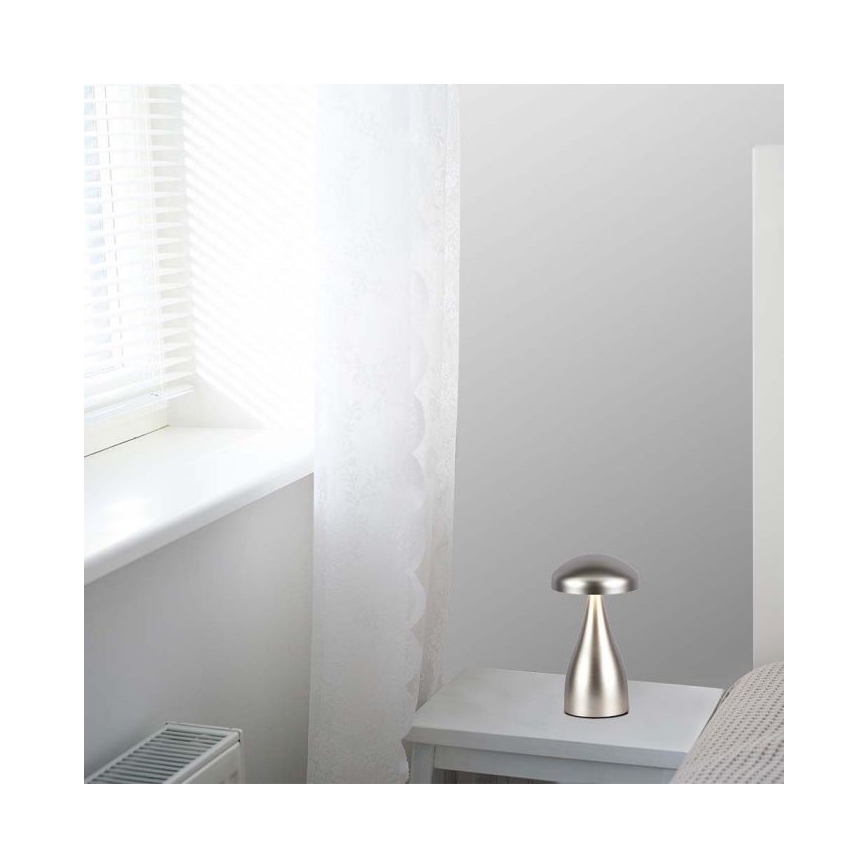 LED Dimbart uppladdningsbart bordslampa med touch LED/1W/5V 3000-6000K 1800 mAh silver