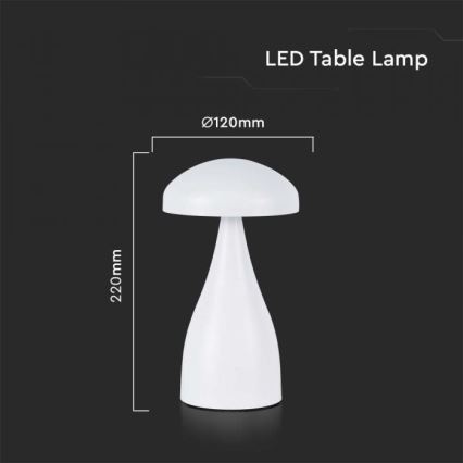 LED Dimbart uppladdningsbar touchbordslampa LED/1W/5V 3000-6000K 1800 mAh vit