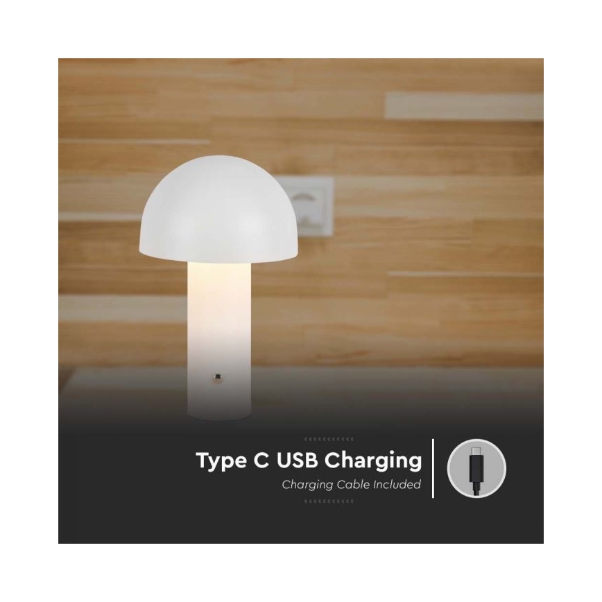 LED Dimbart uppladdningsbar touchbordslampa LED/1W/5V 3000-6000K 1800 mAh vit