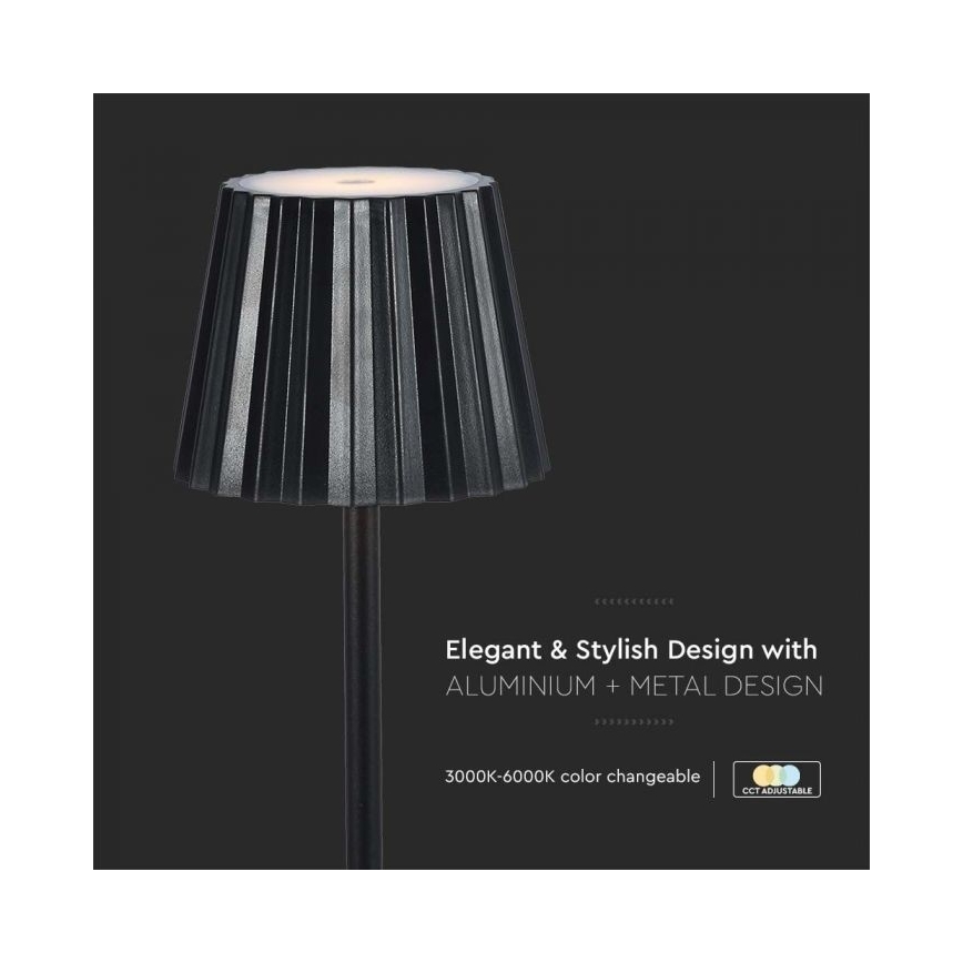 LED Dimbart uppladdningsbar touchbordslampa LED/4W/5V 3000-6000K 1800 mAh svart