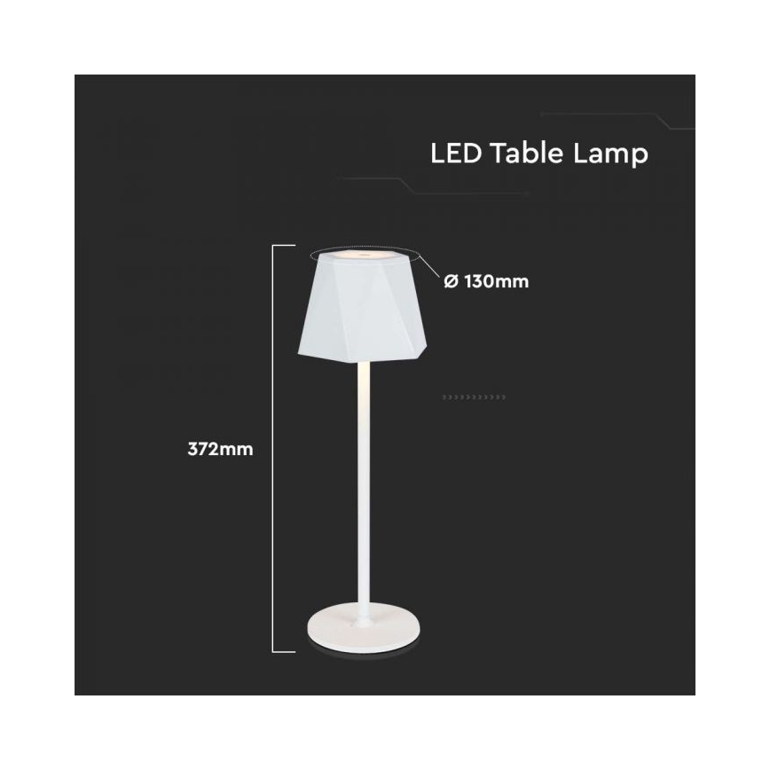 LED Dimbart uppladdningsbart touchbordslampa LED/4W/5V 3000-6000K 1800 mAh vit
