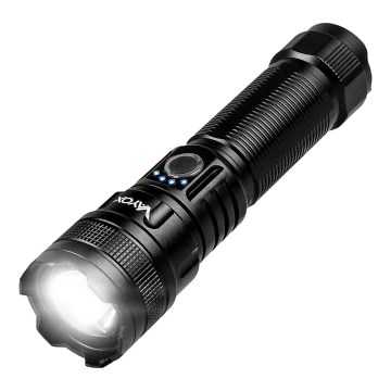 LED Dimbar uppladdningsbar ficklampa med strömbank funktion LED/10W/5V IPX4 600 glansig 2000 mAh