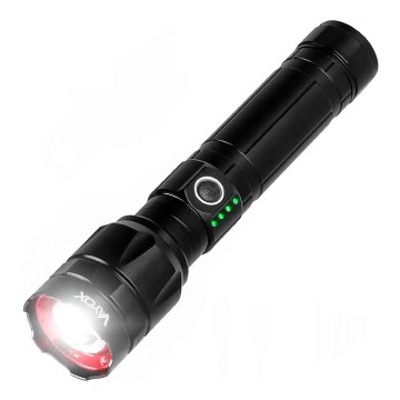 LED Dimbar uppladdningsbar ficklampa med strömbank funktion LED/30W/5V IPX5 1060 glansig 5000 mAh