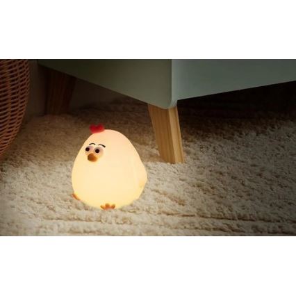 Uppladdningsbar dimbar nattlampa för barn LED/1W/5V 3000K 800 mAh kyckling