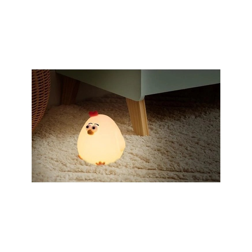 Uppladdningsbar dimbar nattlampa för barn LED/1W/5V 3000K 800 mAh kyckling