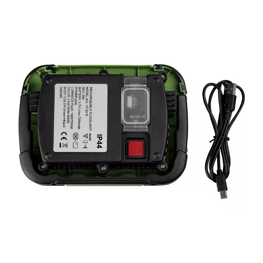LED Dimbar uppladdningsbar strålkastare SAMSUNG CHIP + SOS funktion 20W/3,7V/USB IP44