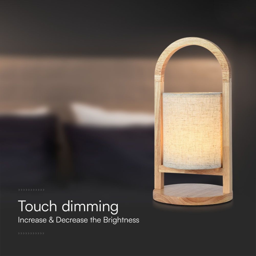 LED Dimbar uppladdningsbar touch bordslampa LED/1,5W/5V 3000K 1800 mAh beige